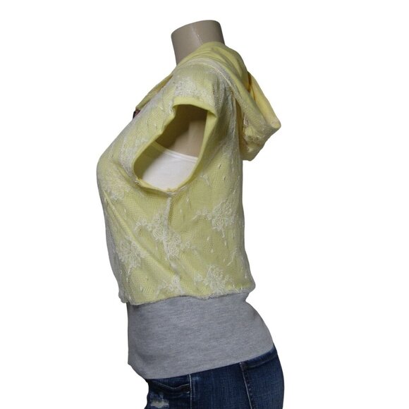 PHILIP LIM Development Y2K FAIRY Cottagecore Knit LACE Pastel Zip Hoody Top M - Picture 7 of 13